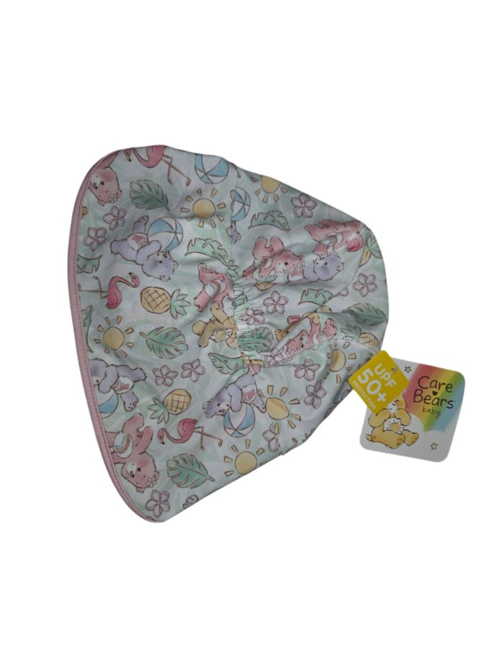 Care Bears Baby UPF 50+ Swim Hat Pink Trim Pastel Print OSFM Sun Protection 4404 - Picture 2 of 7